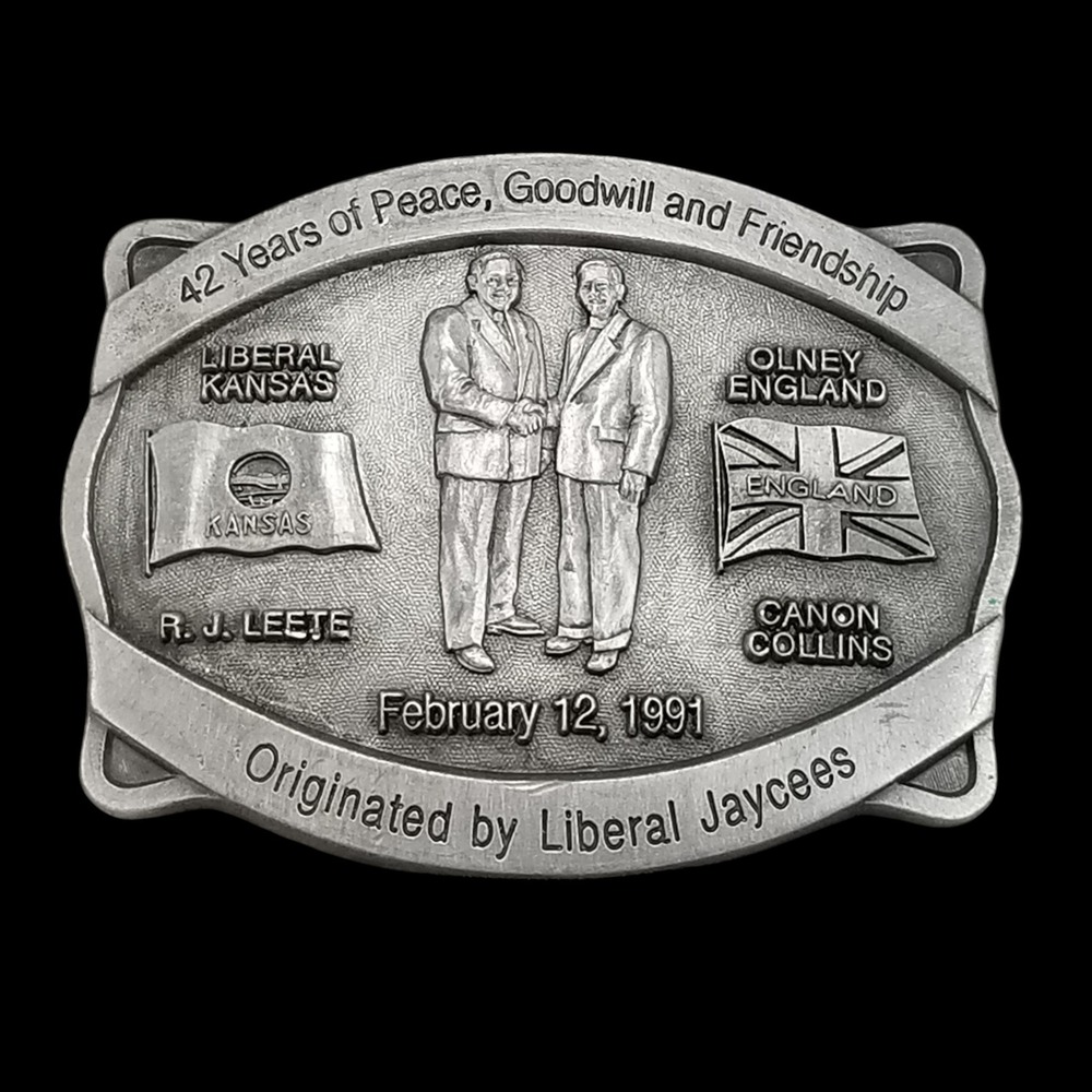 Belt Buckle Vintage Liberal Jaycees Kansas Olney England Limited Edition 251/500